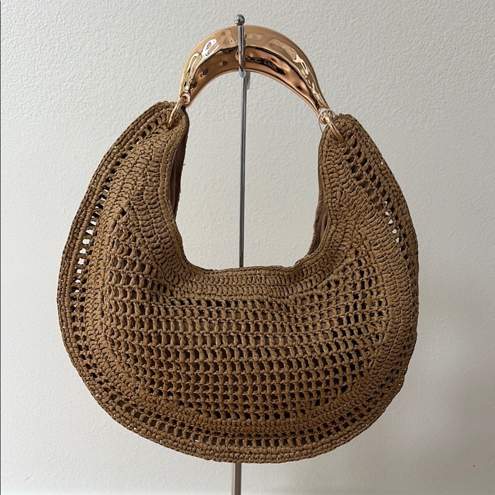 Brown Crochet Hobo Bag